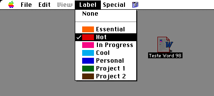 Labels în System 7